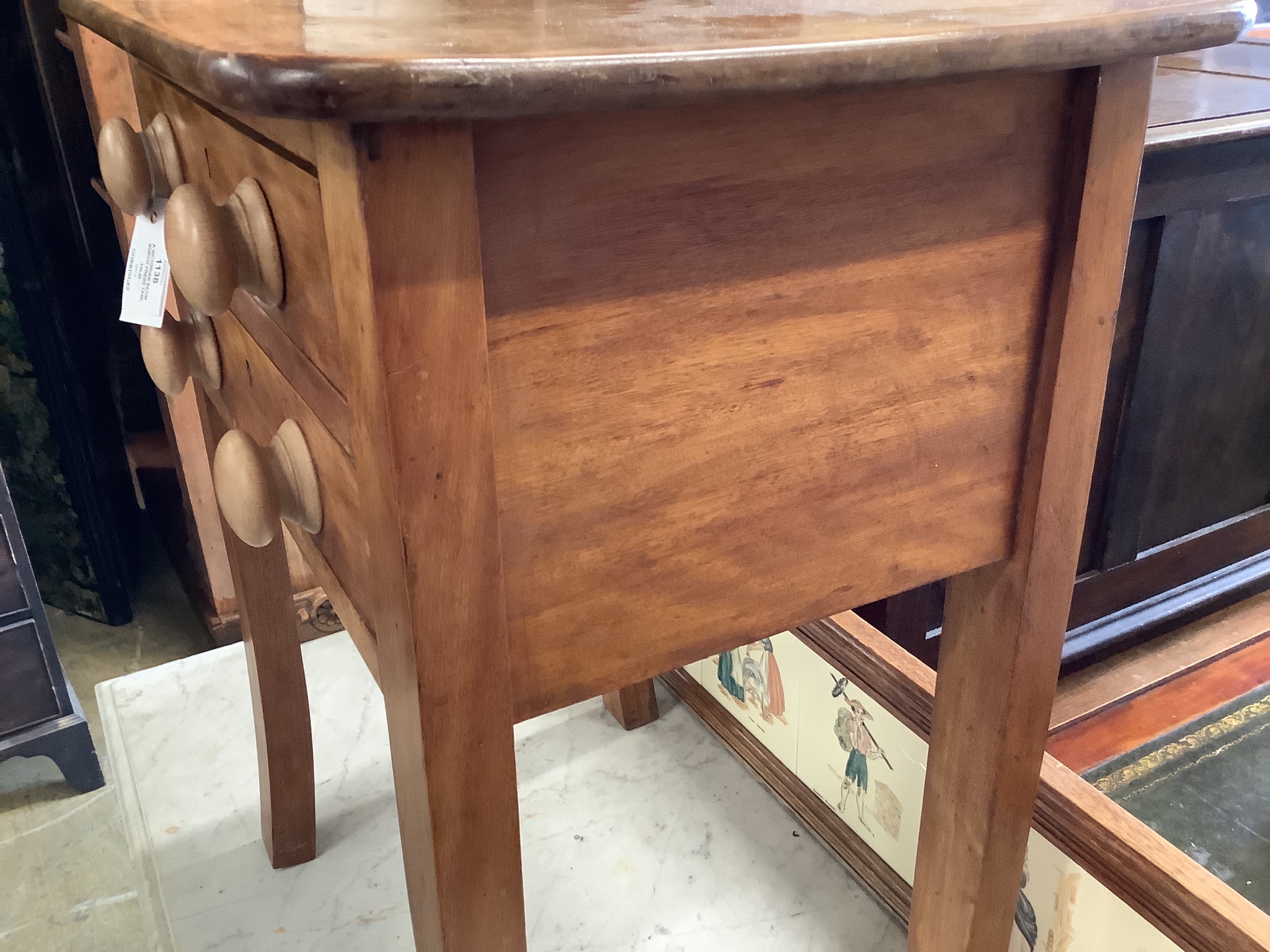 A Victorian satin Burch press table. W-58, D-40,H-68cm.